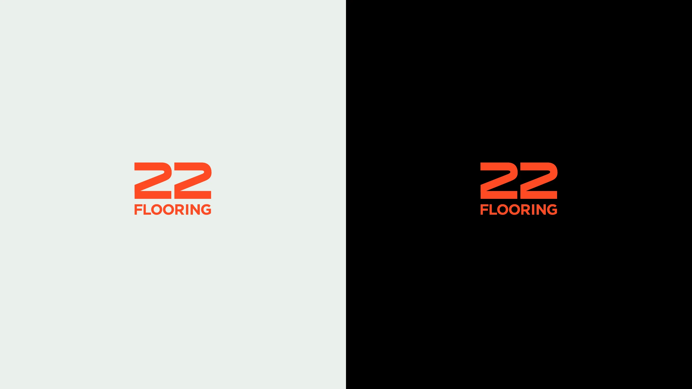 22 Flooring logo lockups on light and dark