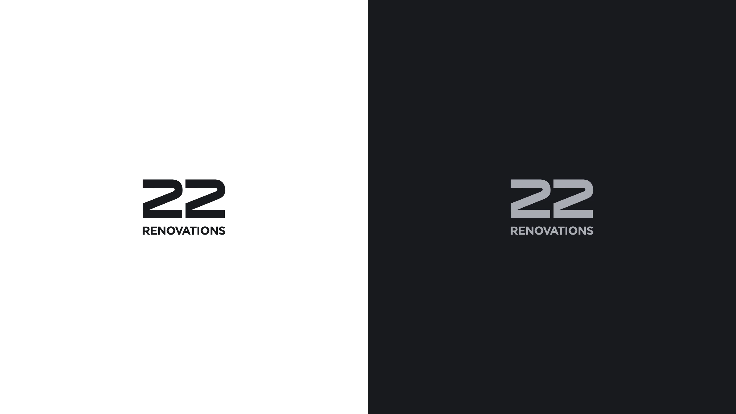 22 Renovations logo lockups on light and dark