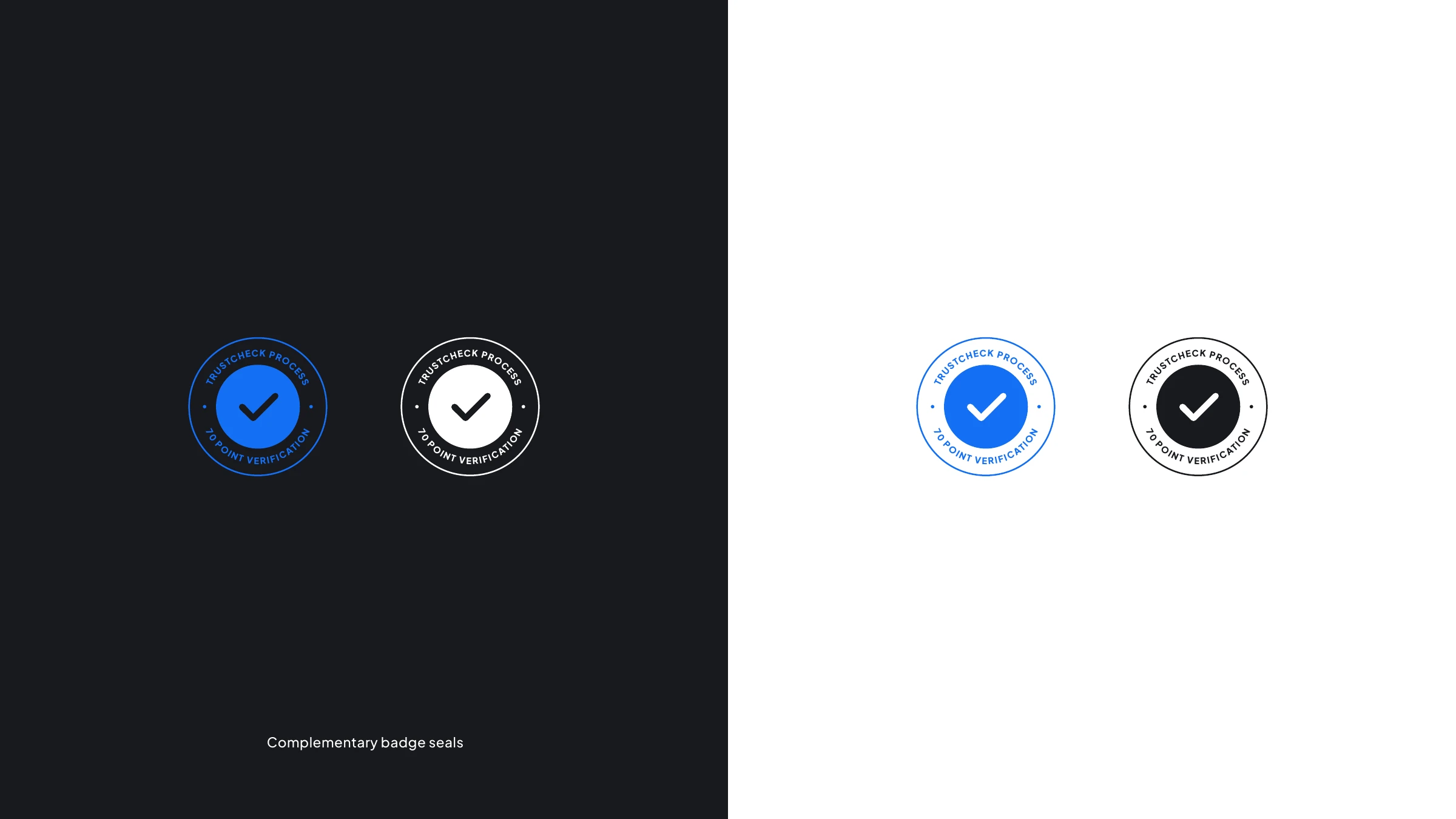 TrustCheck complementary badge seals