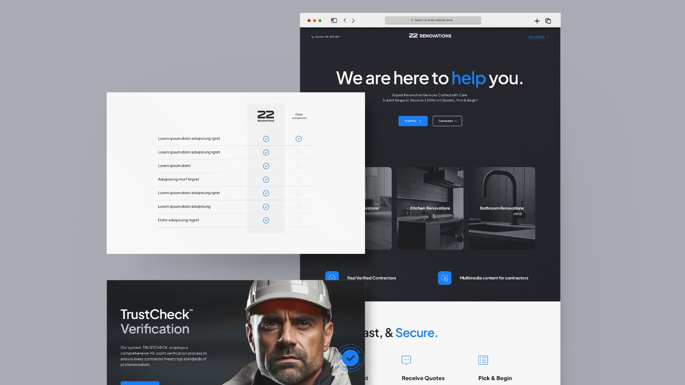 22 Renovations website screens