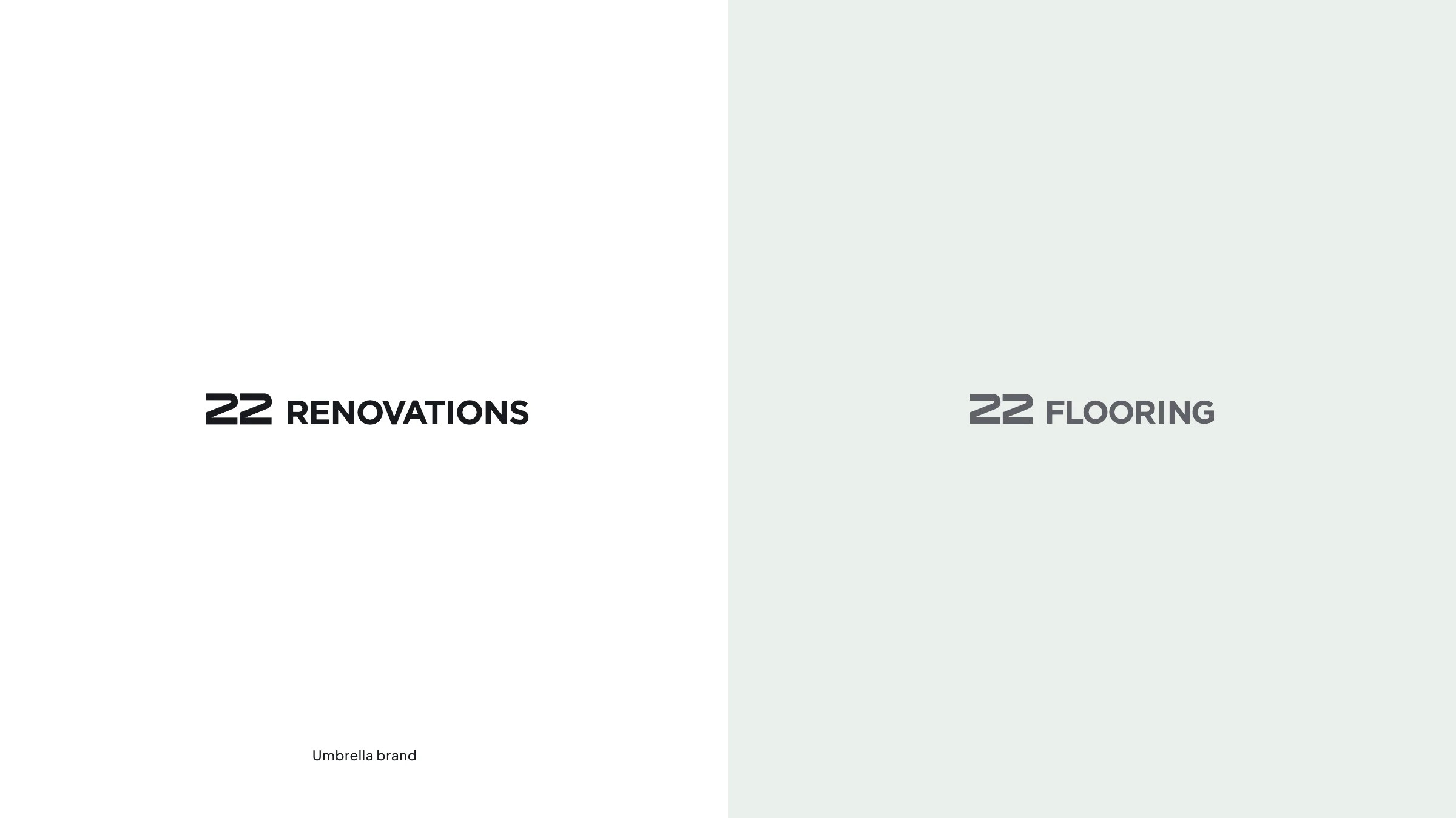 22 Renovations and 22 Flooring umbrella brand lockups