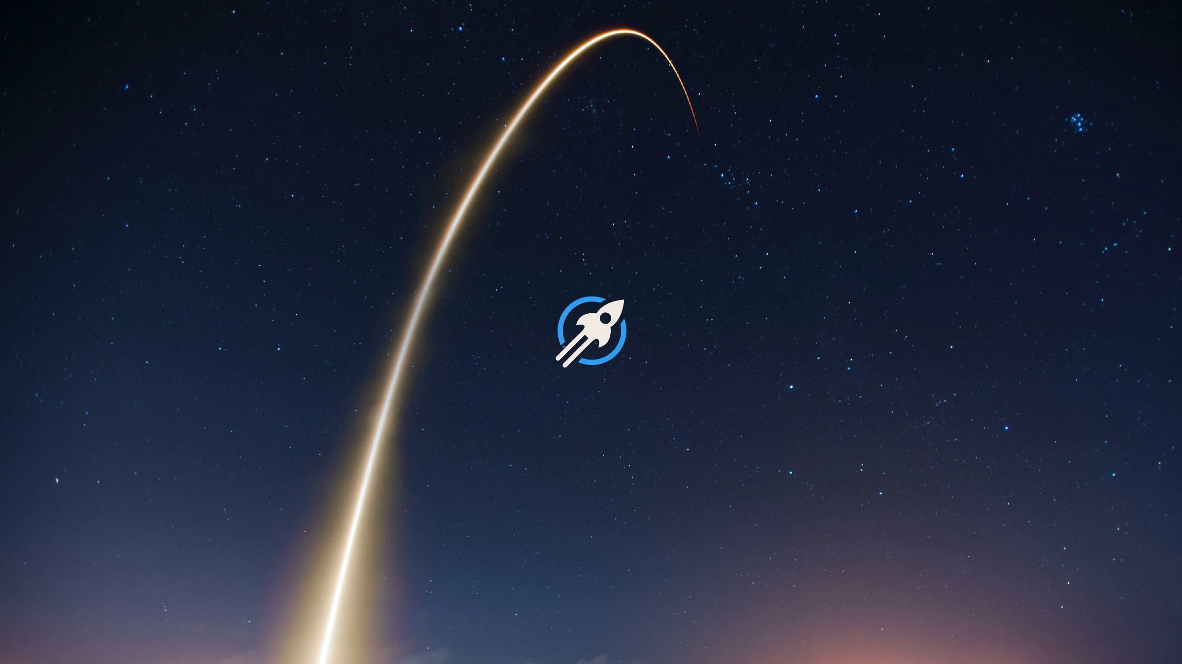 New 2brains rocket isotype over a rocket launch night sky