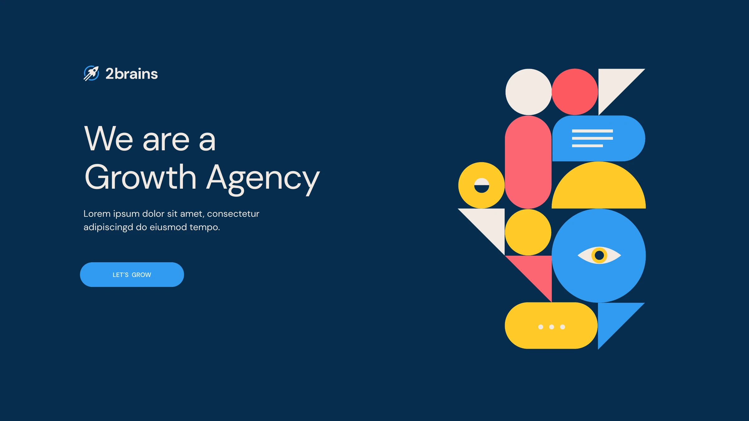 We are a Growth Agency — 2brains website hero, dark