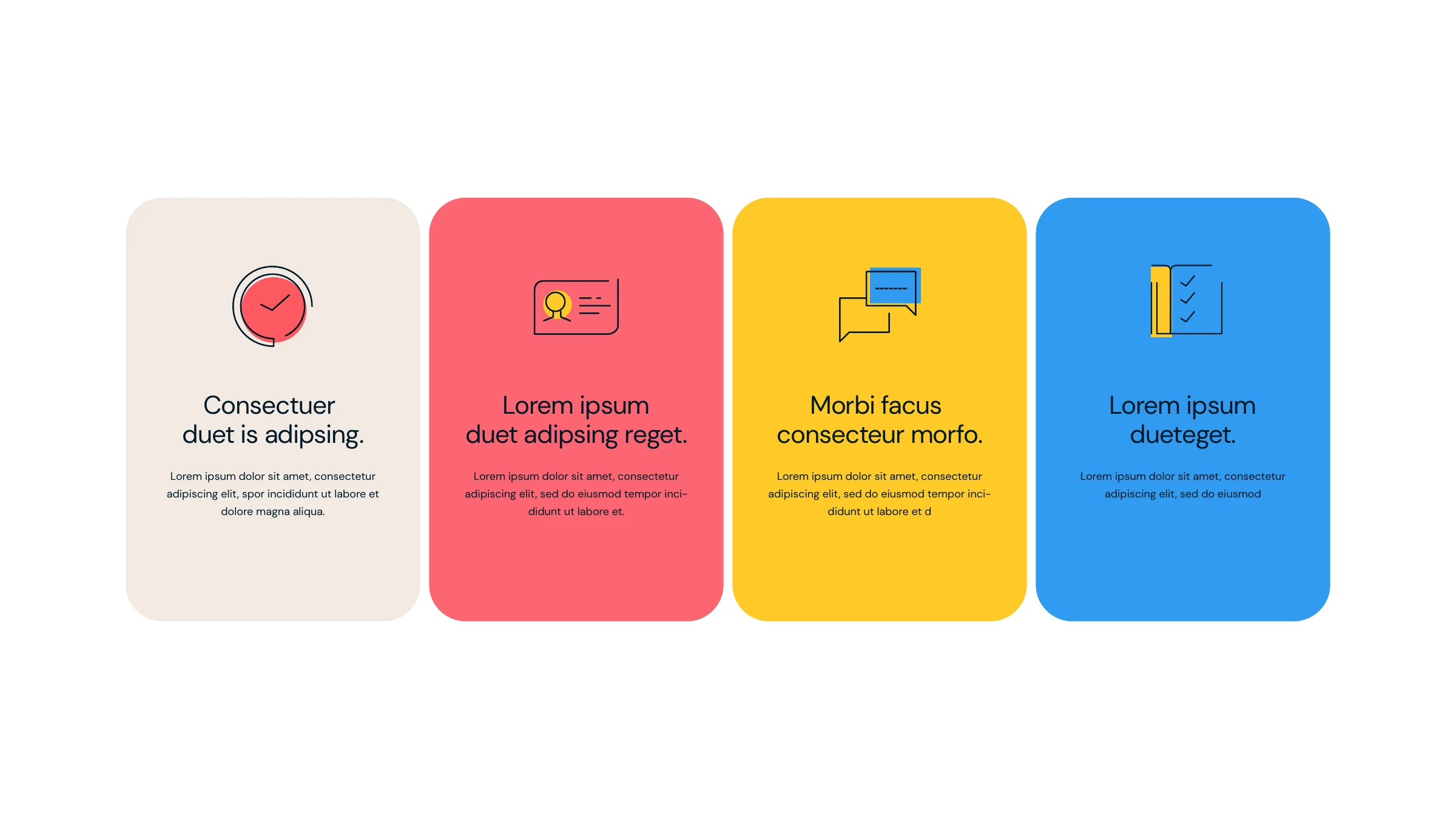 2brains UI cards — service modules in the brand palette