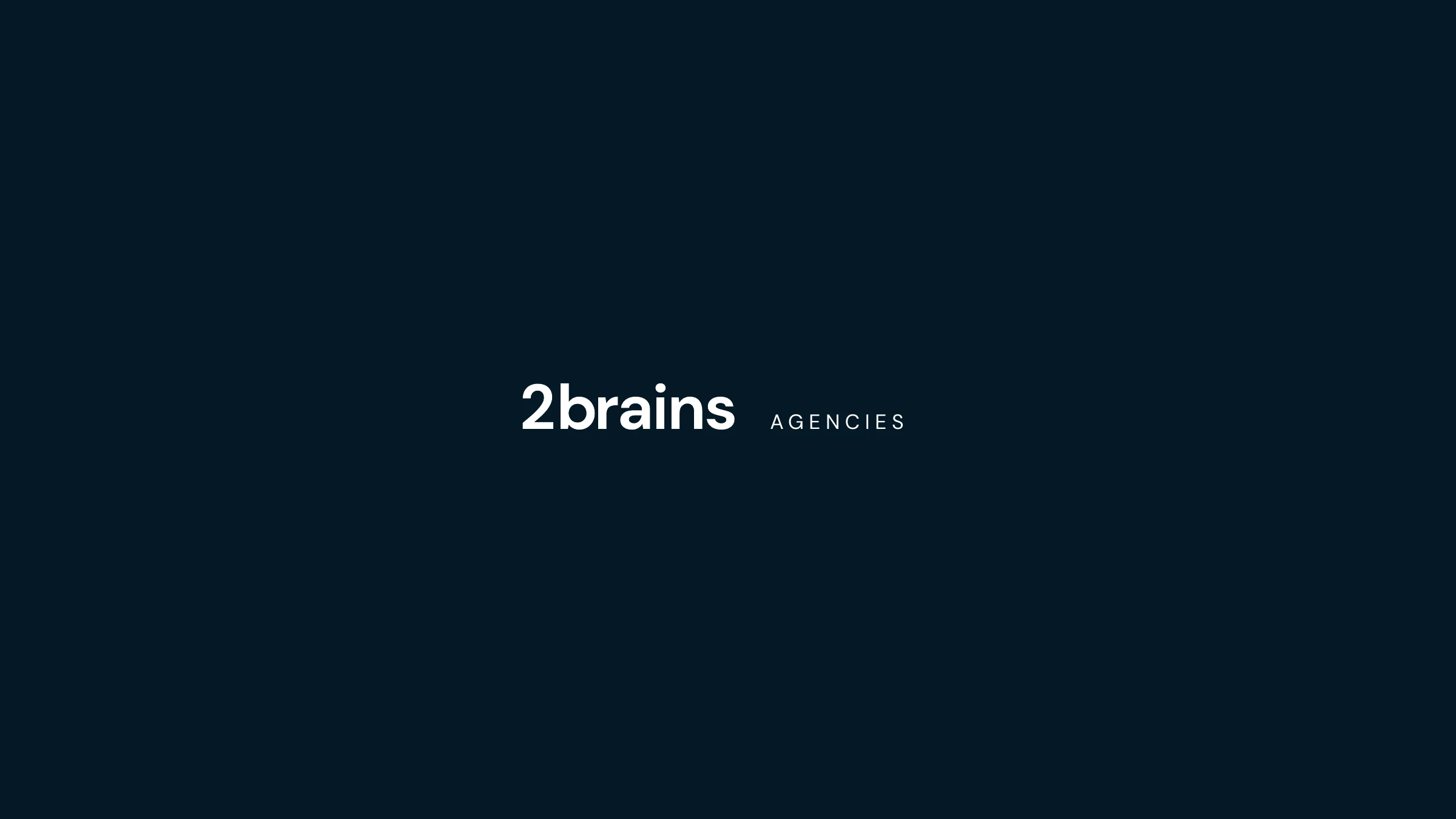 2brains Agencies — the umbrella brand wordmark on navy