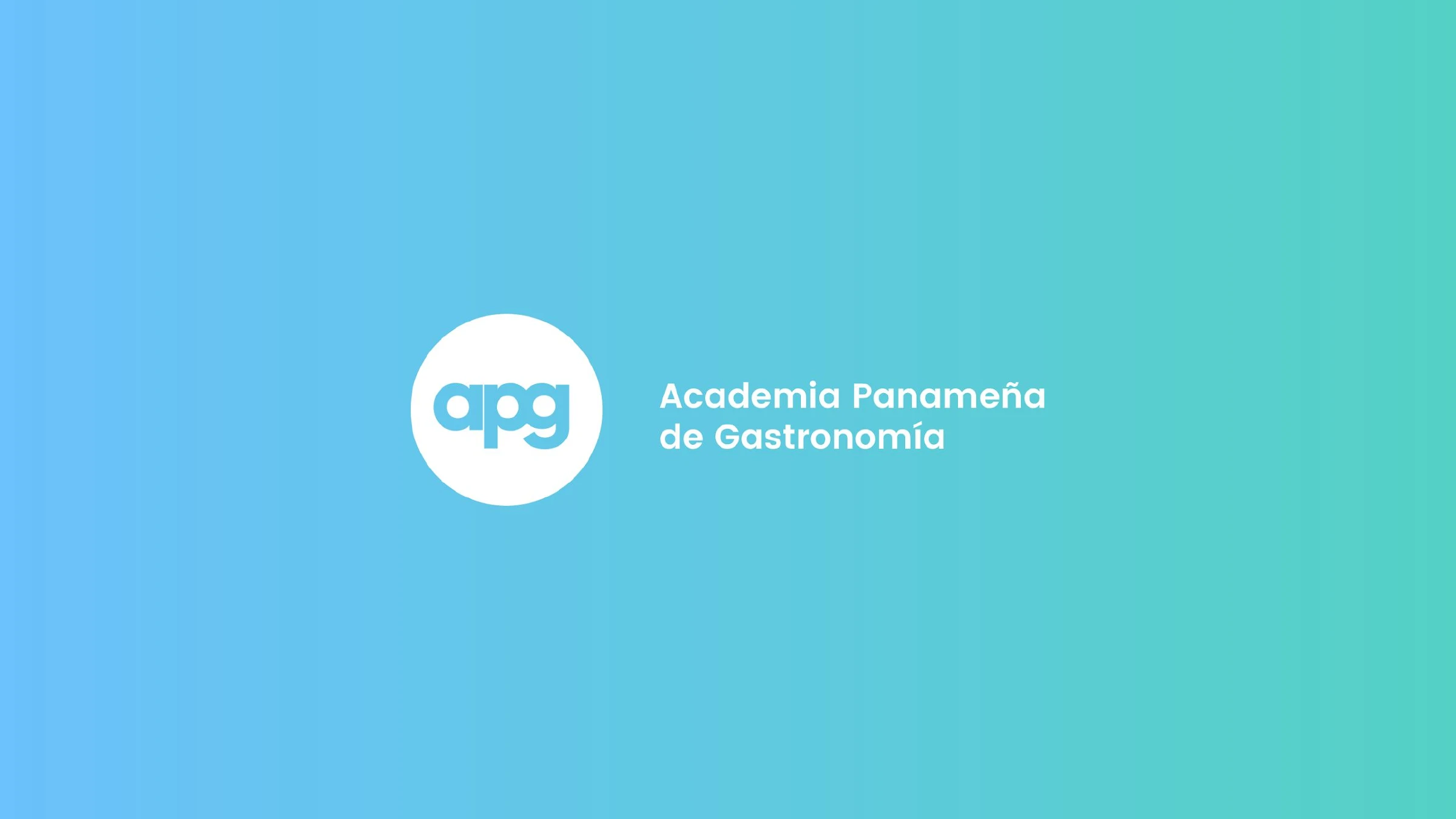 The APG logo in white on the fresh blue-to-teal gradient