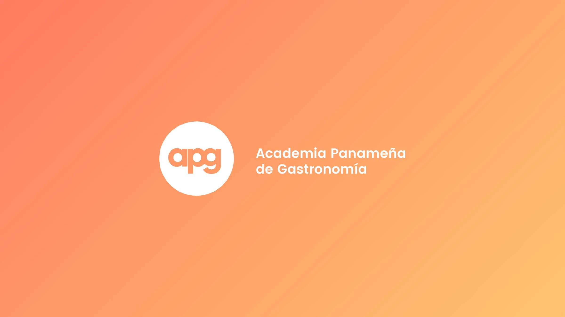 The APG logo in white on the warm coral-to-amber gradient
