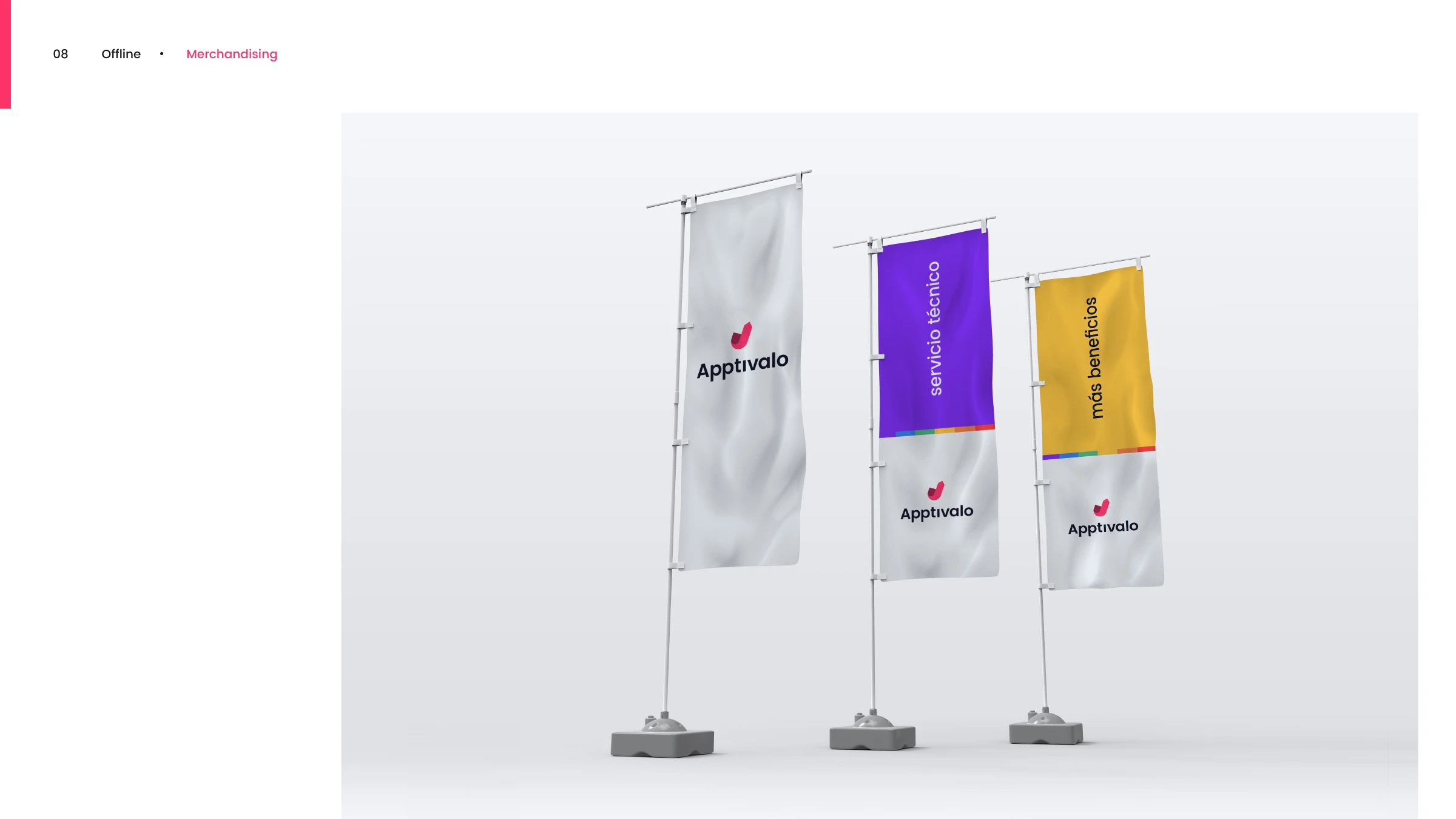 Merchandising — Apptivalo flags for the brand, servicio técnico and más beneficios