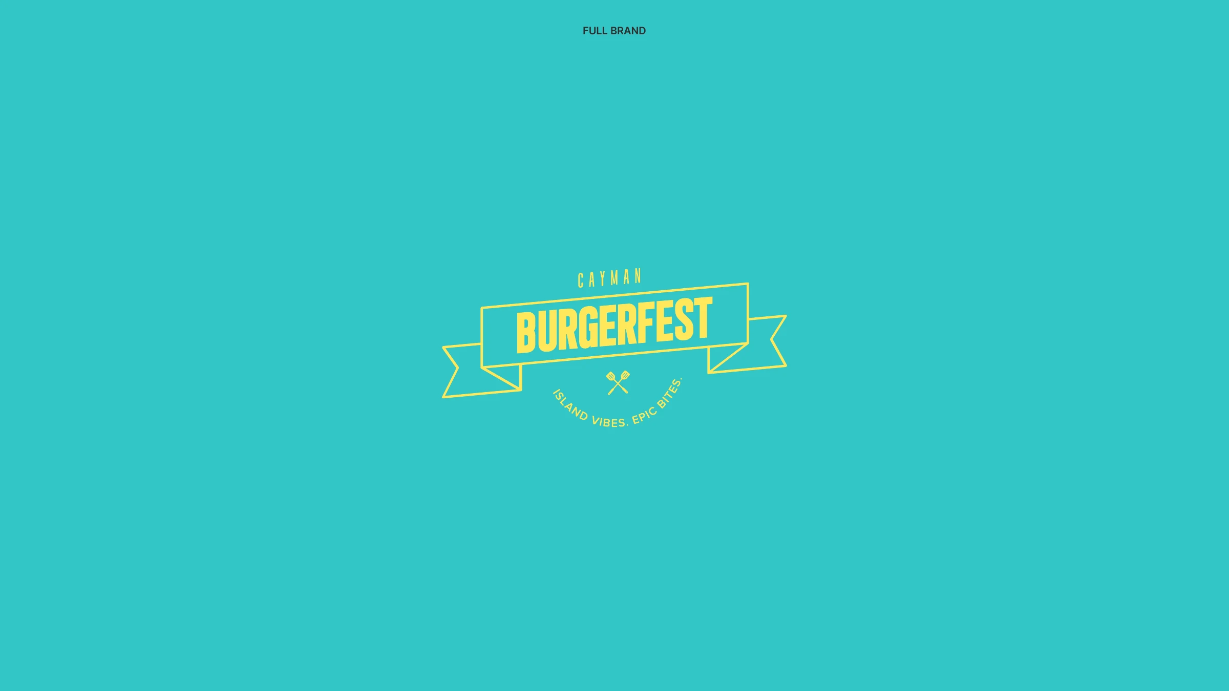 Cayman Burgerfest logo — yellow on teal