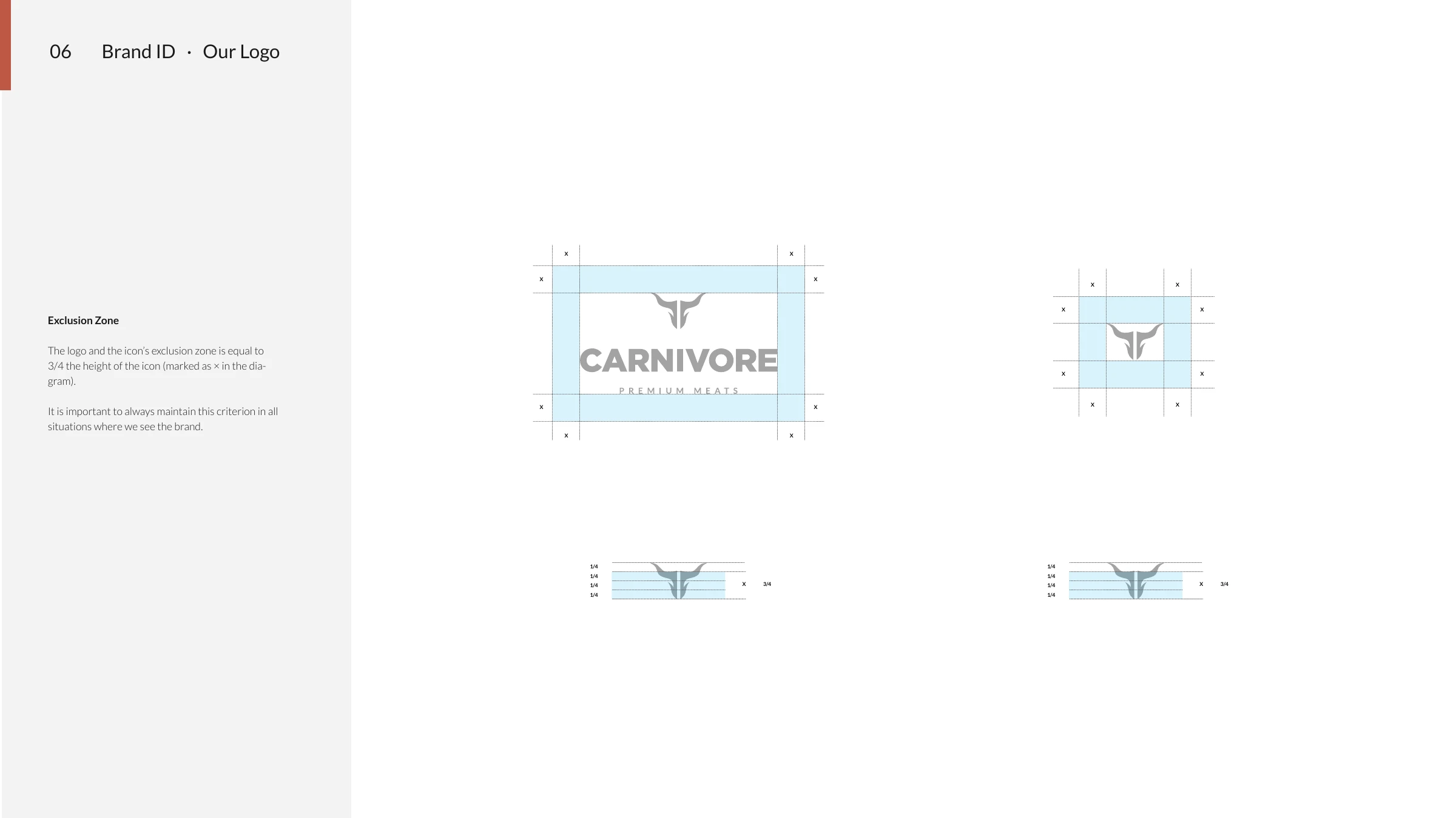 Carnivore logo exclusion zone and construction