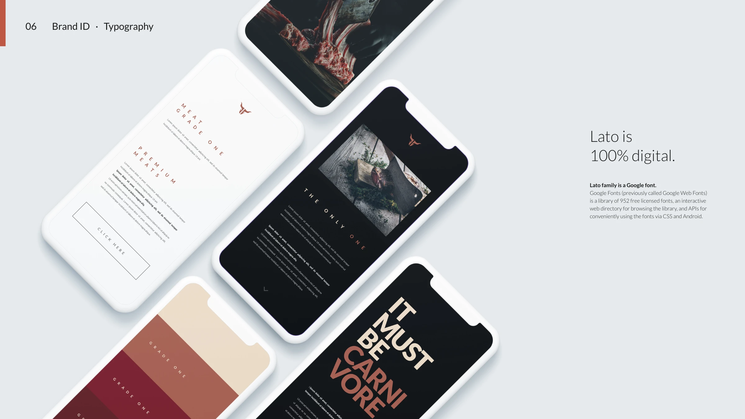 Carnivore typography in app screens