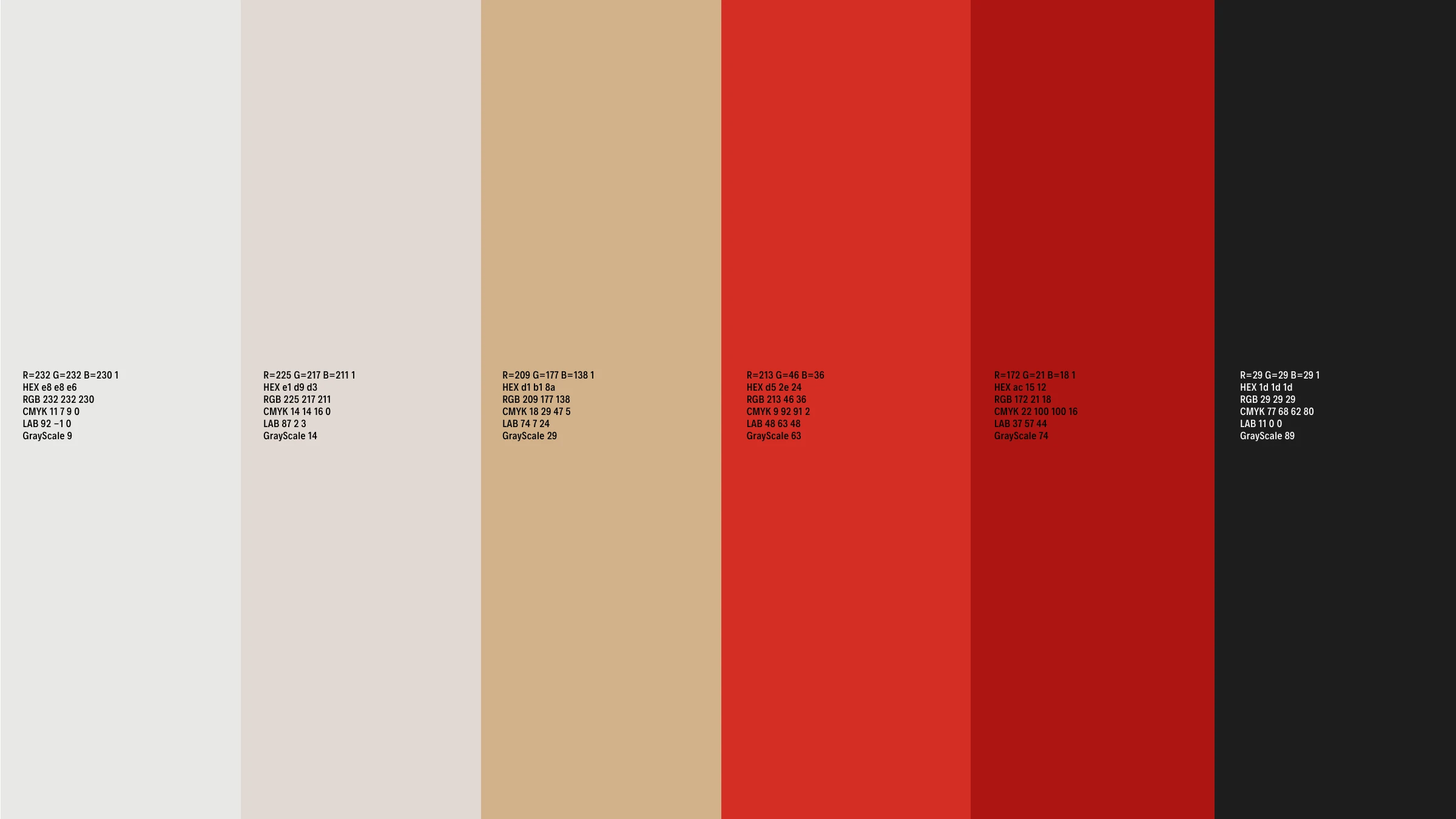 KUAI color system — cream, gold, vibrant red and ink