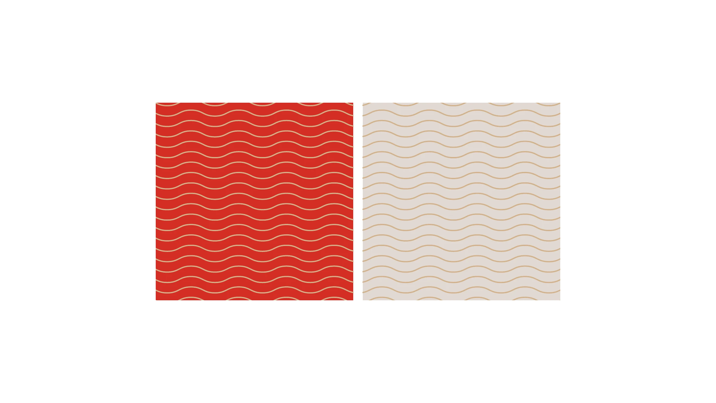 KUAI gold wave pattern in red and cream