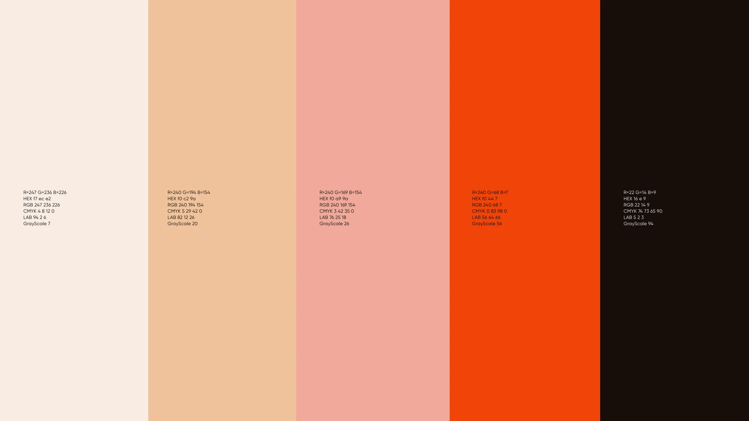 The warmer KUAI palette — cream, peach, salmon, vibrant orange and ink