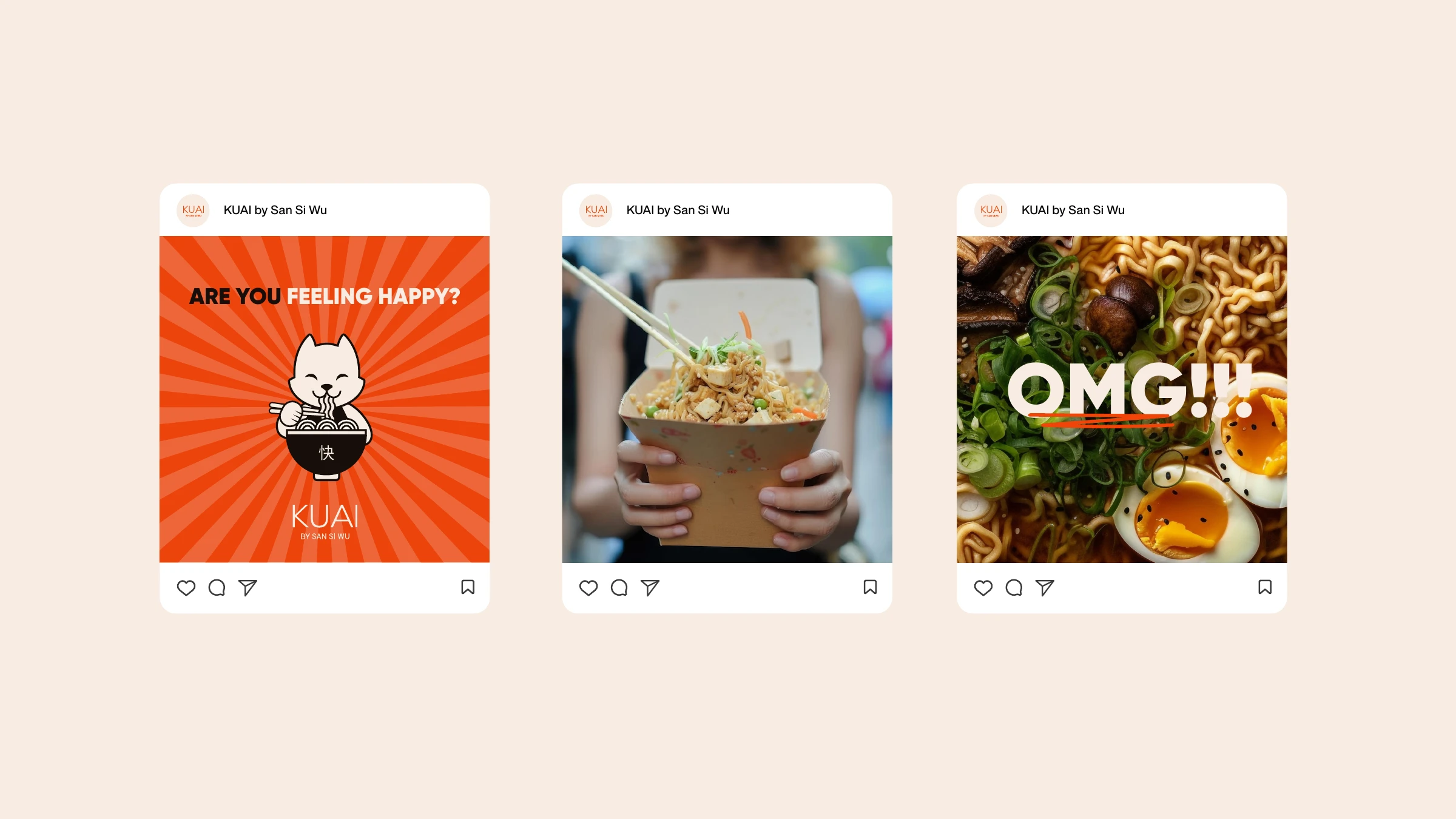 KUAI Instagram posts — Are you feeling happy?, on-the-go, OMG!!!