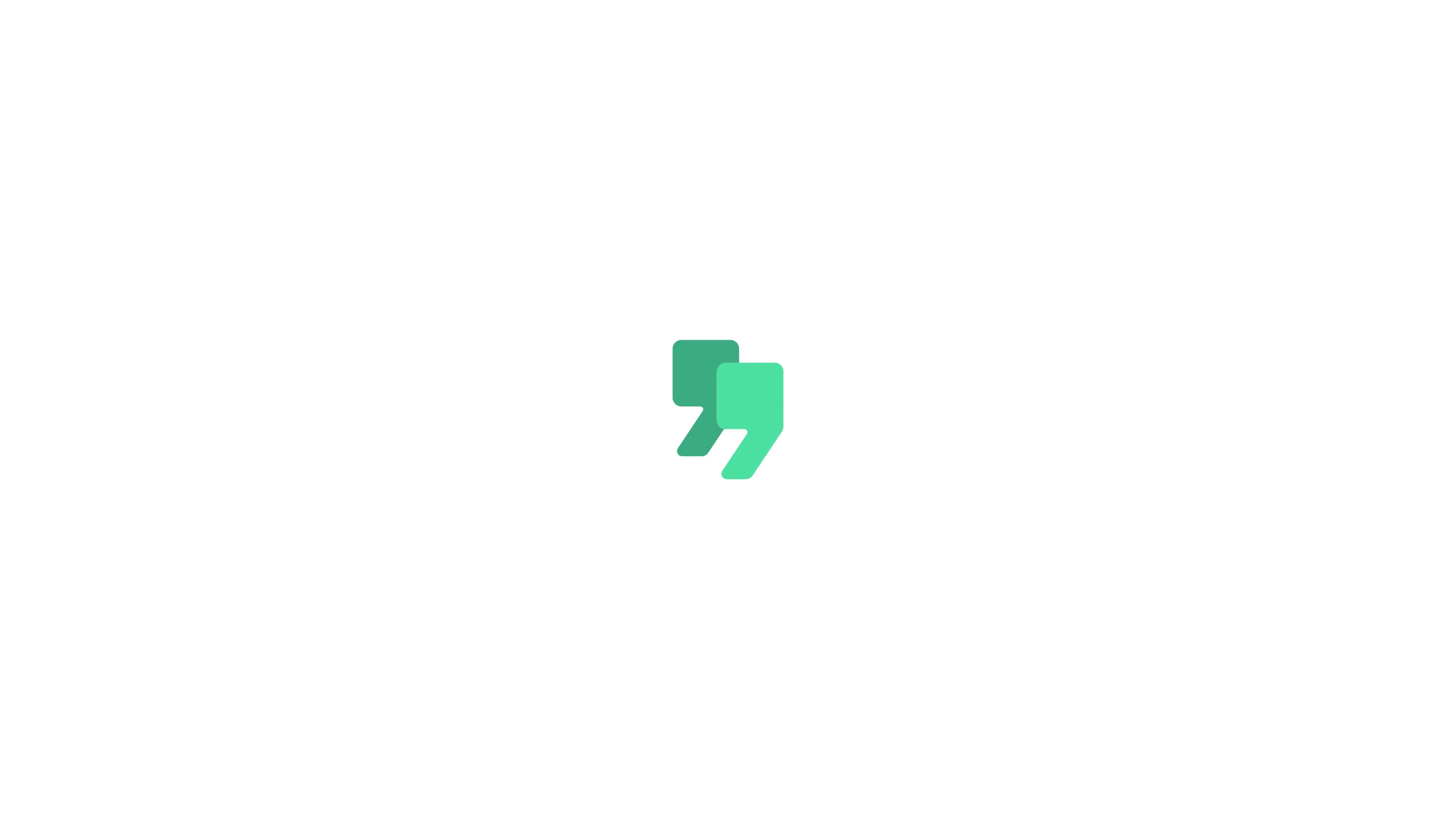 The Litguide isotype — two speech marks in two-tone green