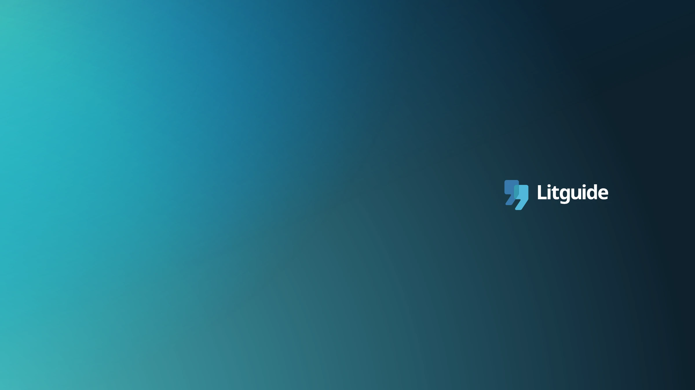 The refreshed Litguide logo on a soft teal gradient