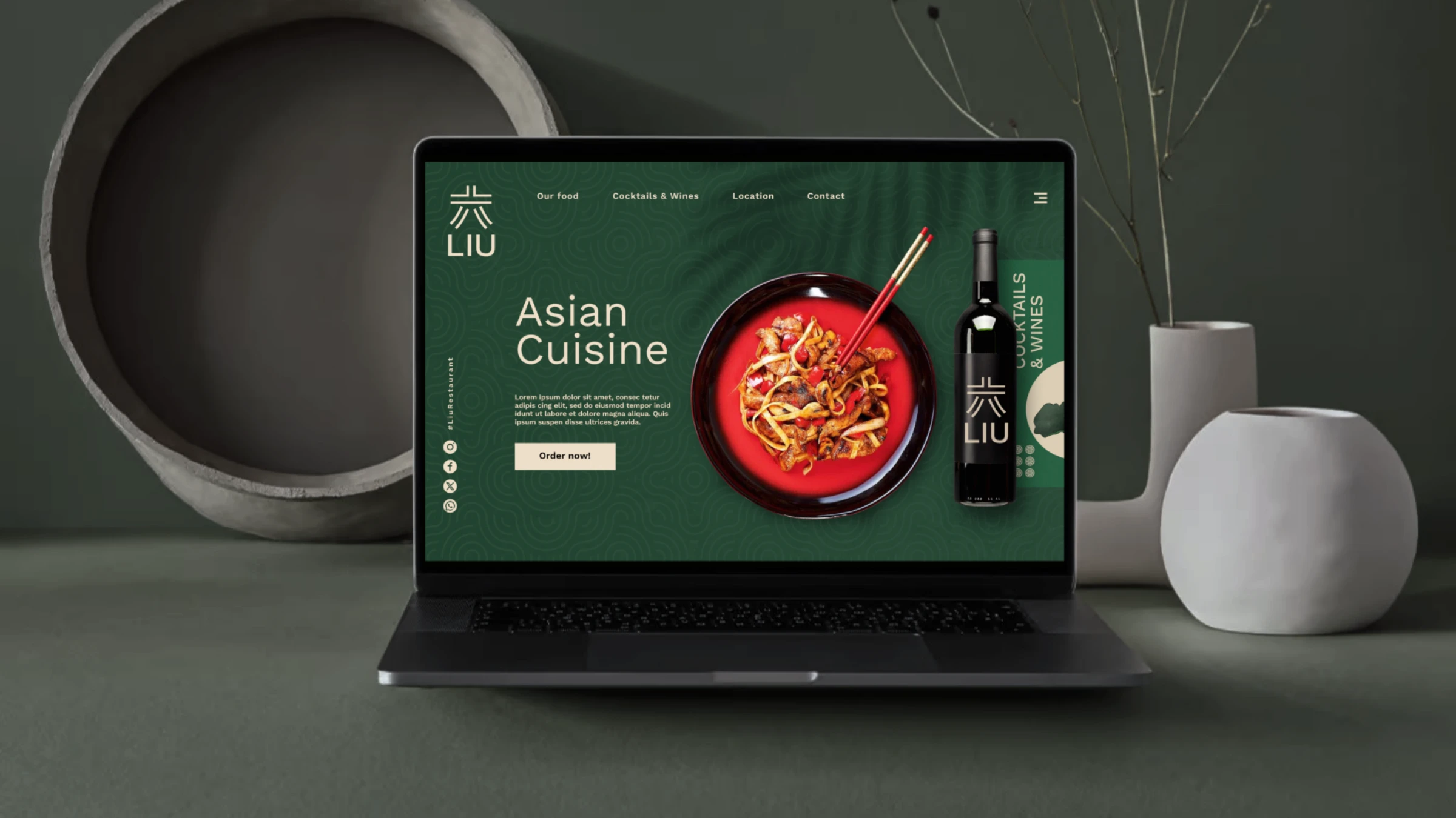 The LIU website — Asian Cuisine, cocktails and wines, order now