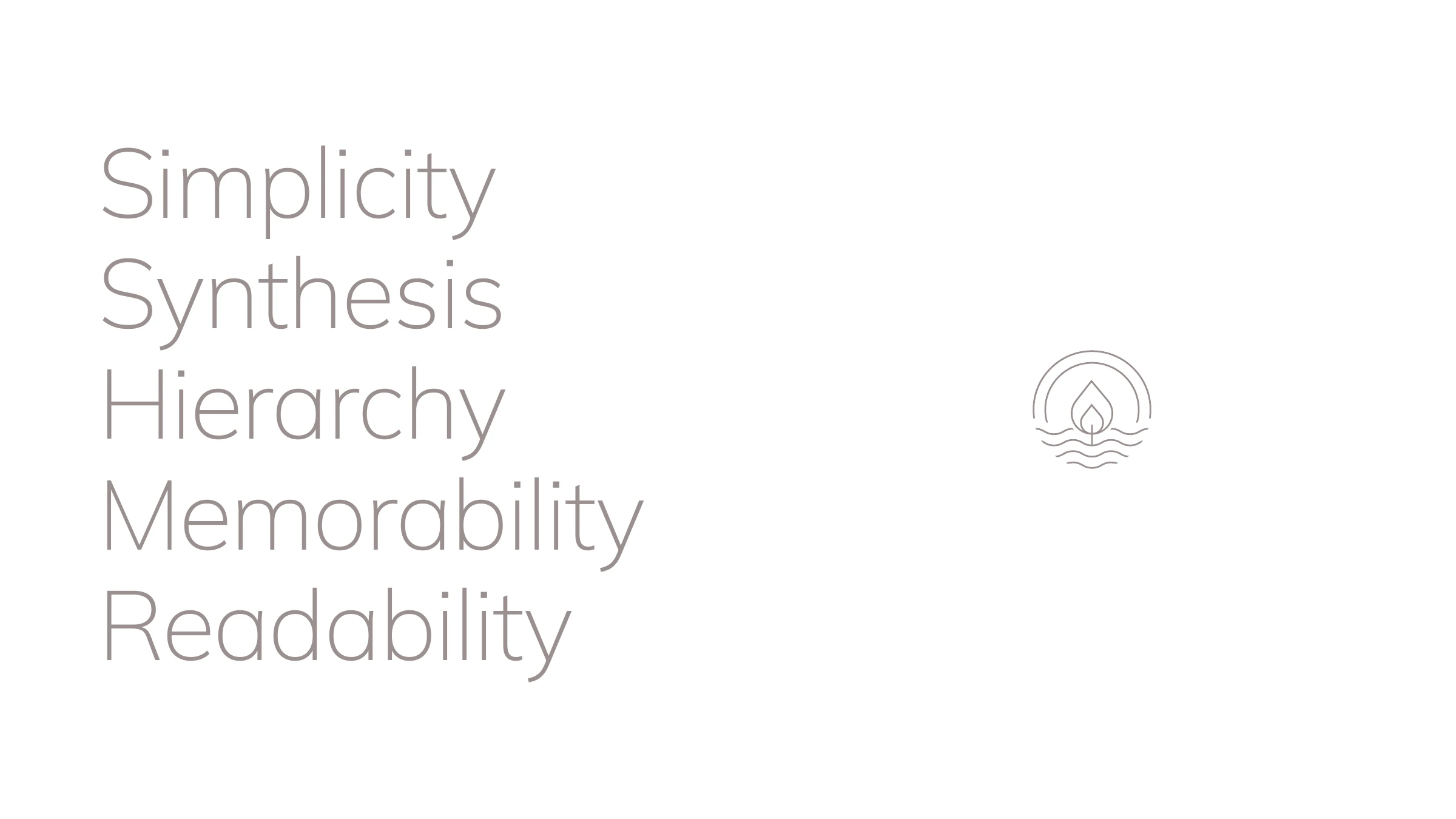 Logo principles — simplicity, synthesis, hierarchy, memorability, readability
