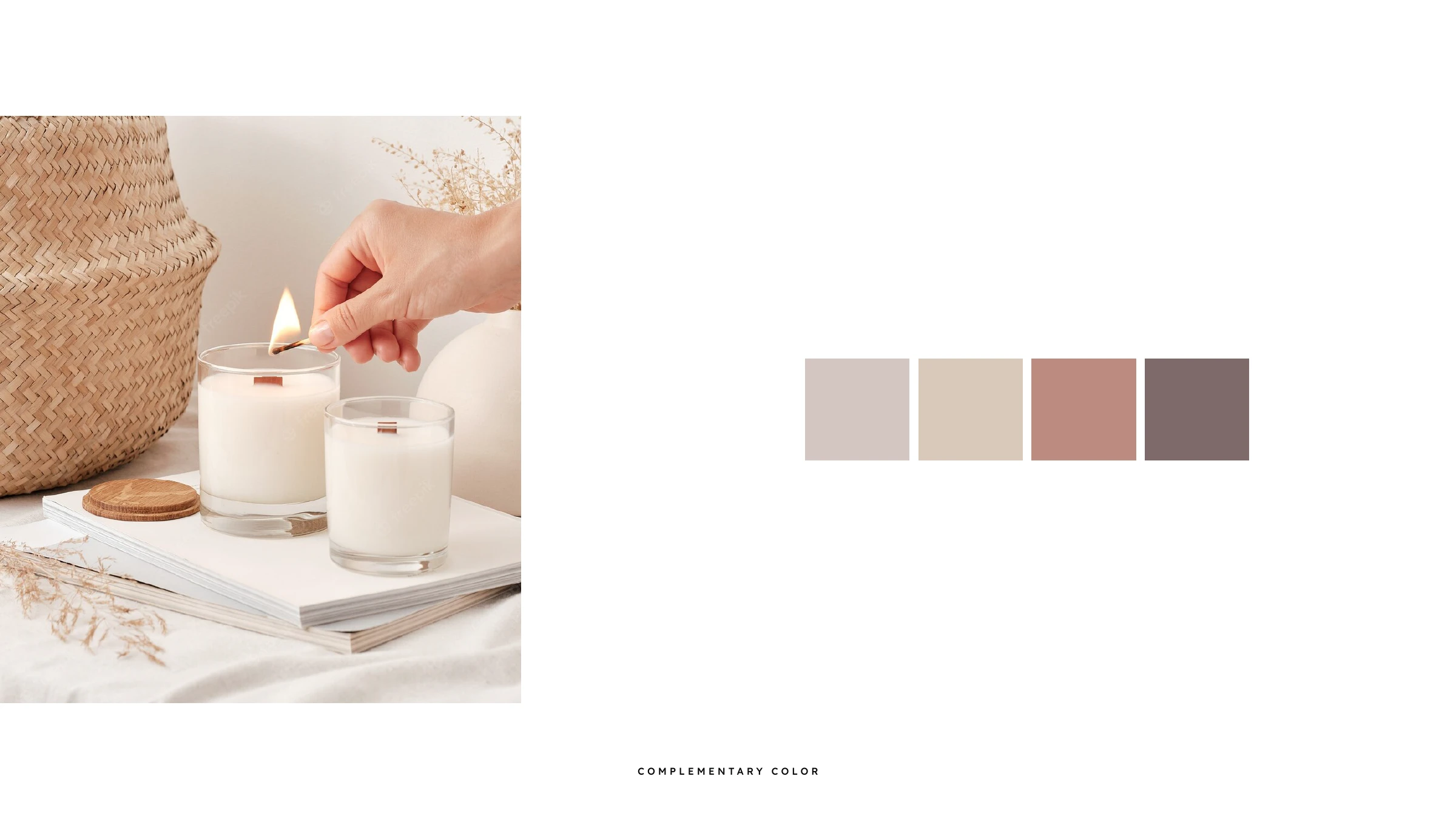 The OCASO complementary palette beside a candle still life