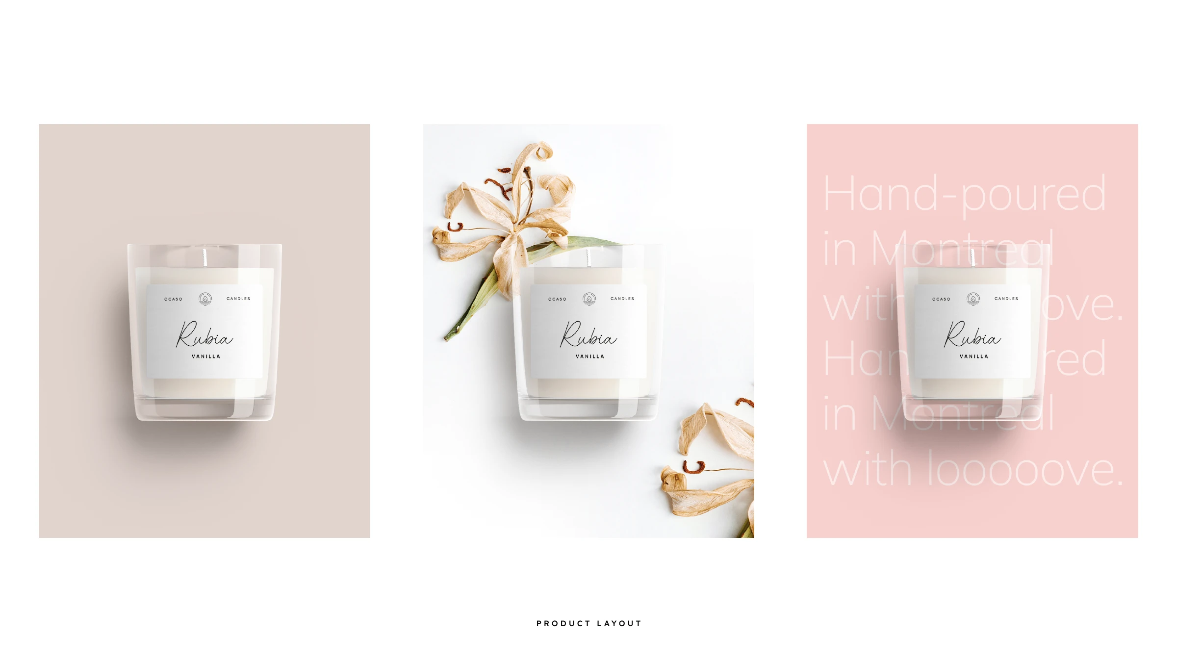 OCASO social grid — refresh your space, hand-poured with love