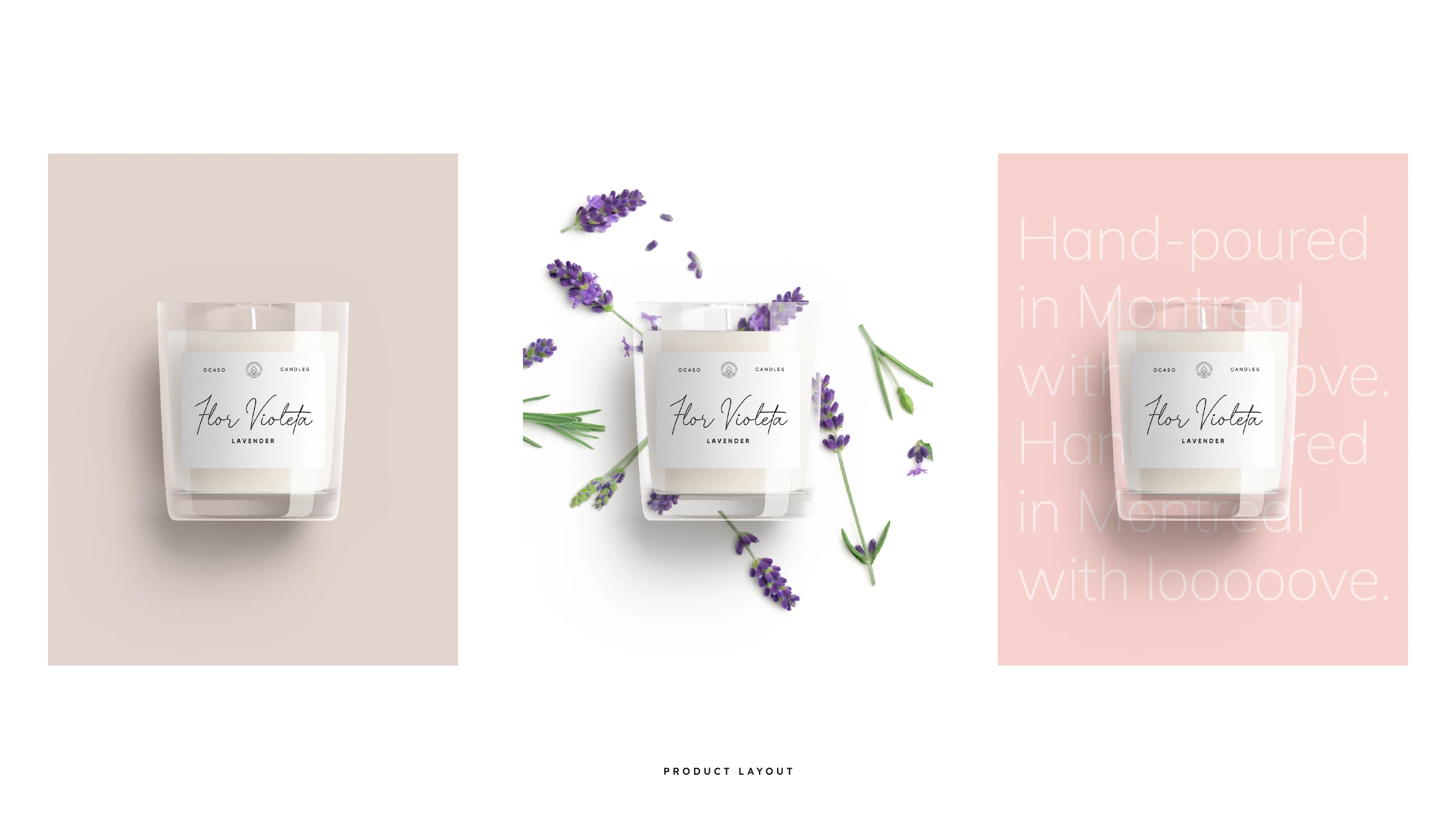 OCASO Amor — red rose candle product layout