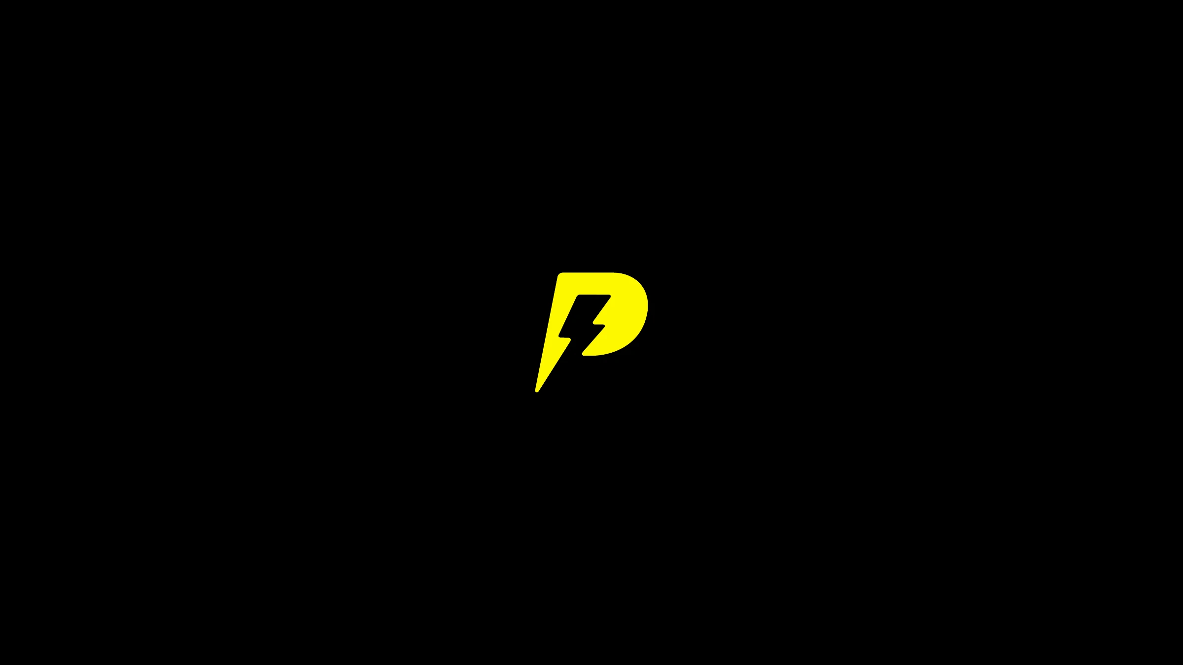 The lightning-bolt 'P' logomark in yellow on black