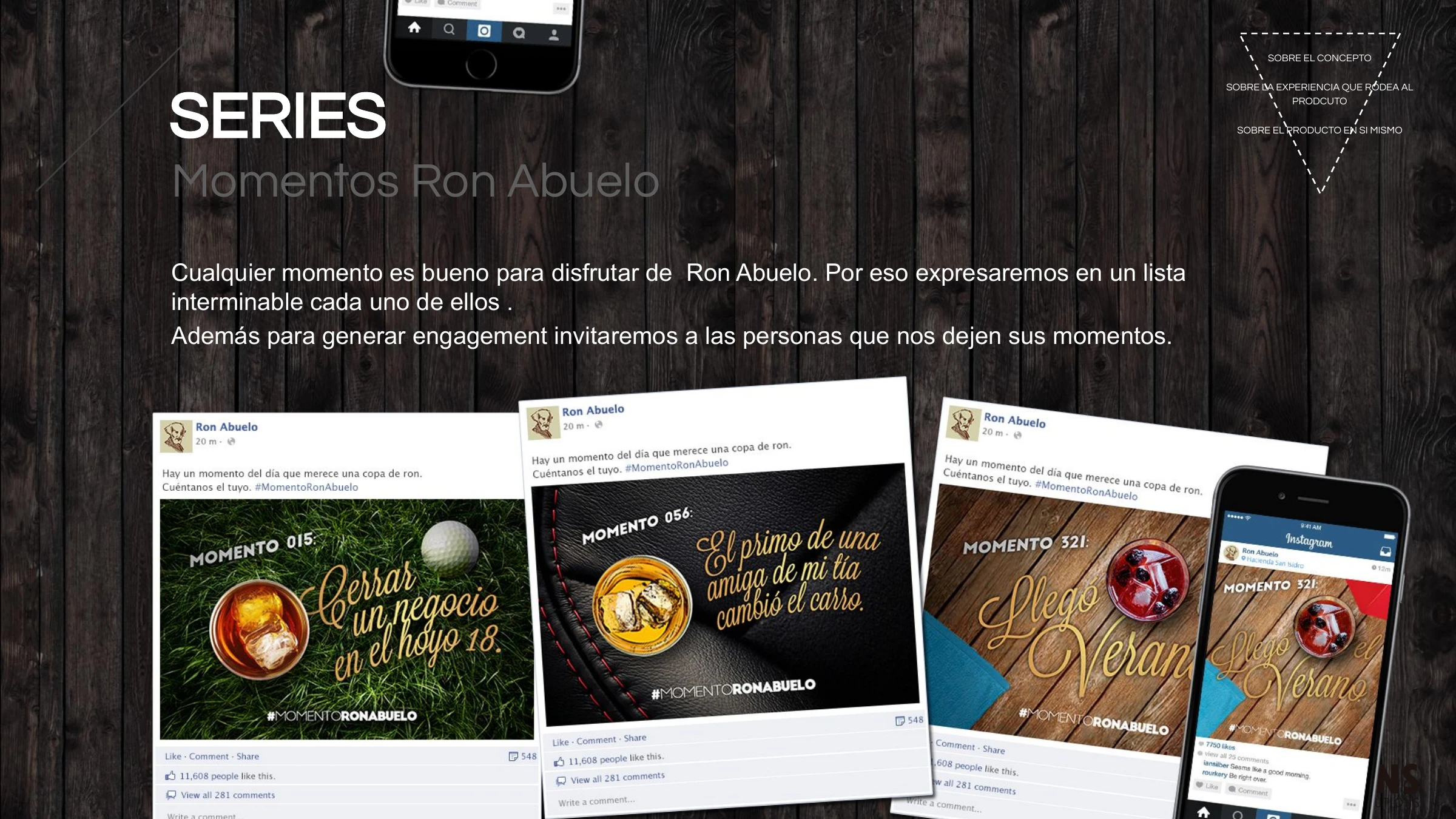 Series — Momentos Ron Abuelo: numbered 'moment' posts inviting fans to share their own