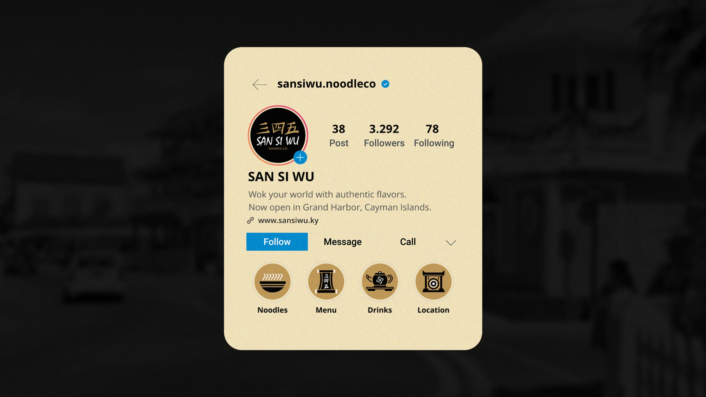 The San Si Wu Instagram profile — now open in Grand Harbor, Cayman Islands