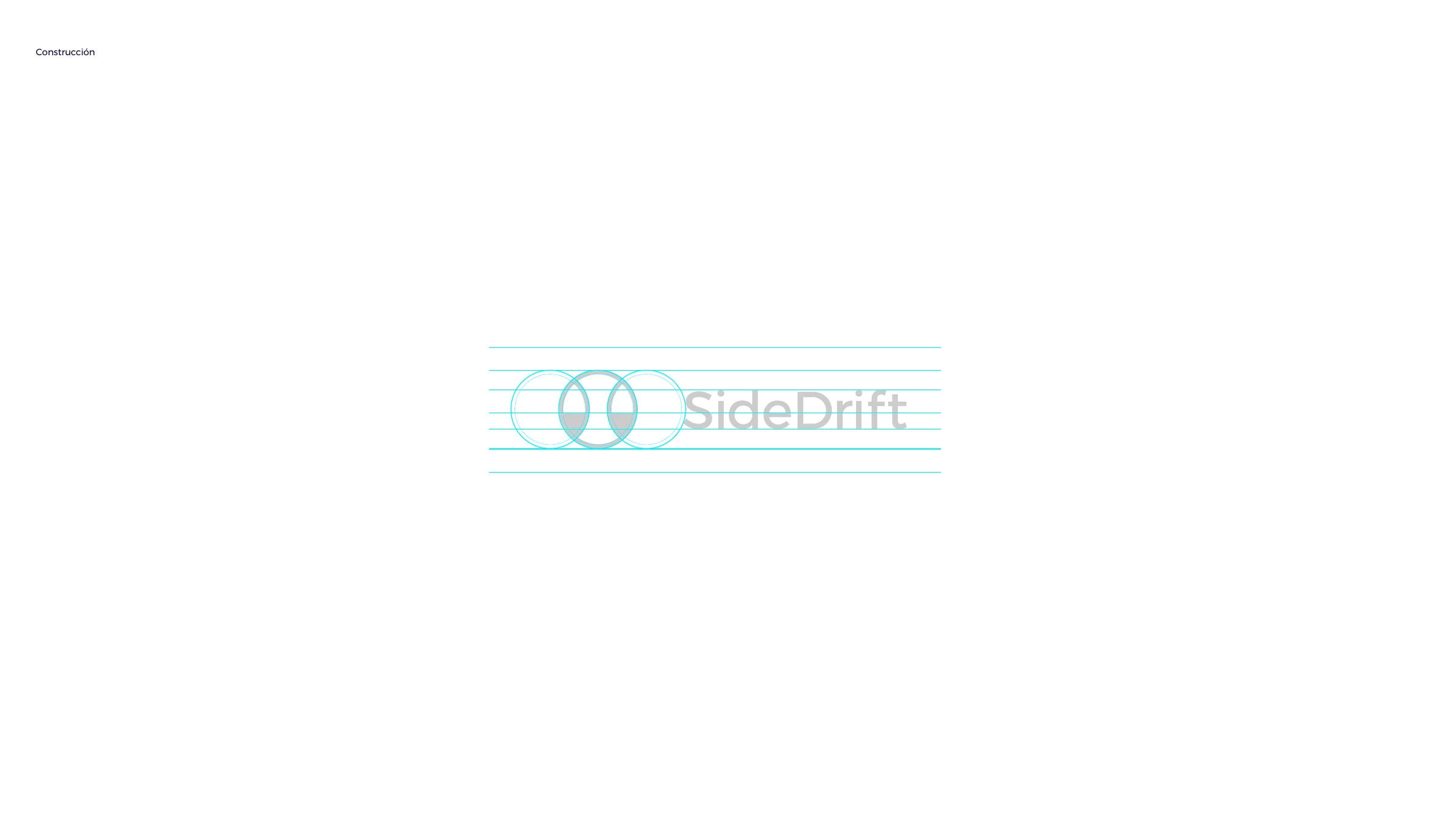 Logo construction — the wordmark and isotype built on a baseline grid