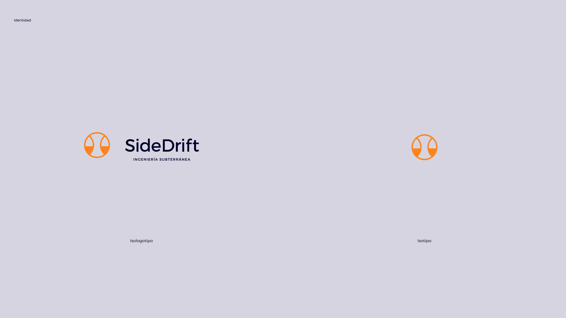 SideDrift identity — the isologotipo (symbol + wordmark) alongside the standalone isotype