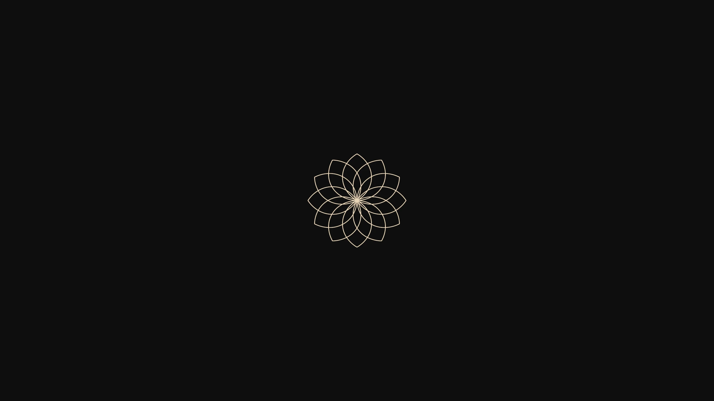 The Statera lotus-mandala mark in gold on black