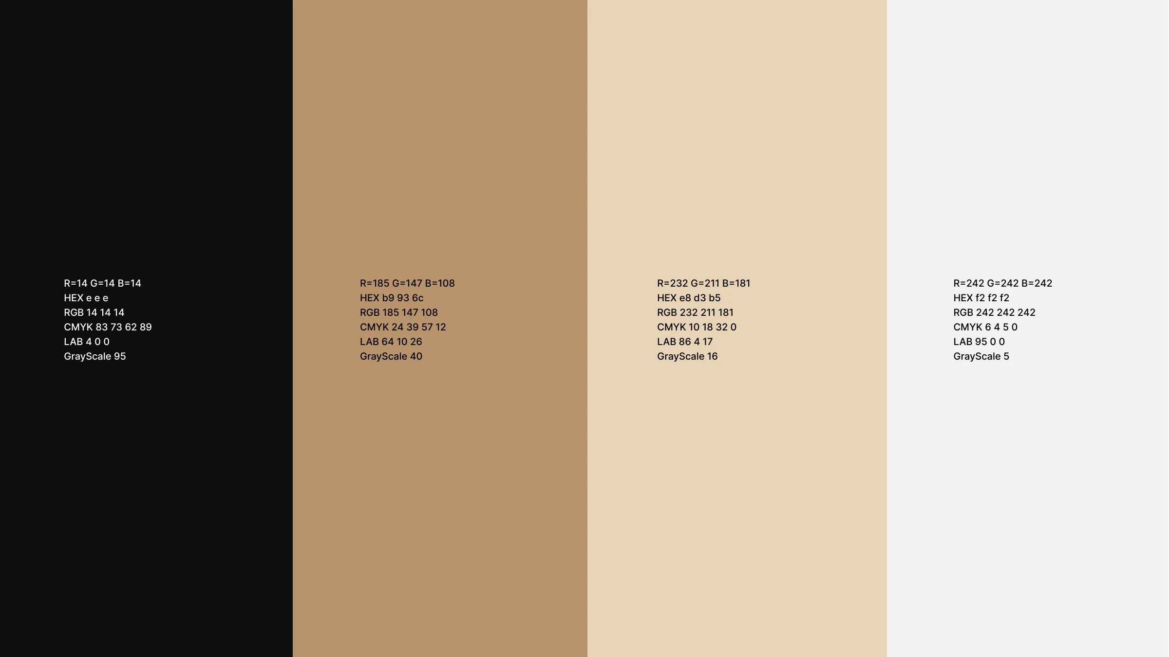 The warm palette — black, gold, cream and light grey