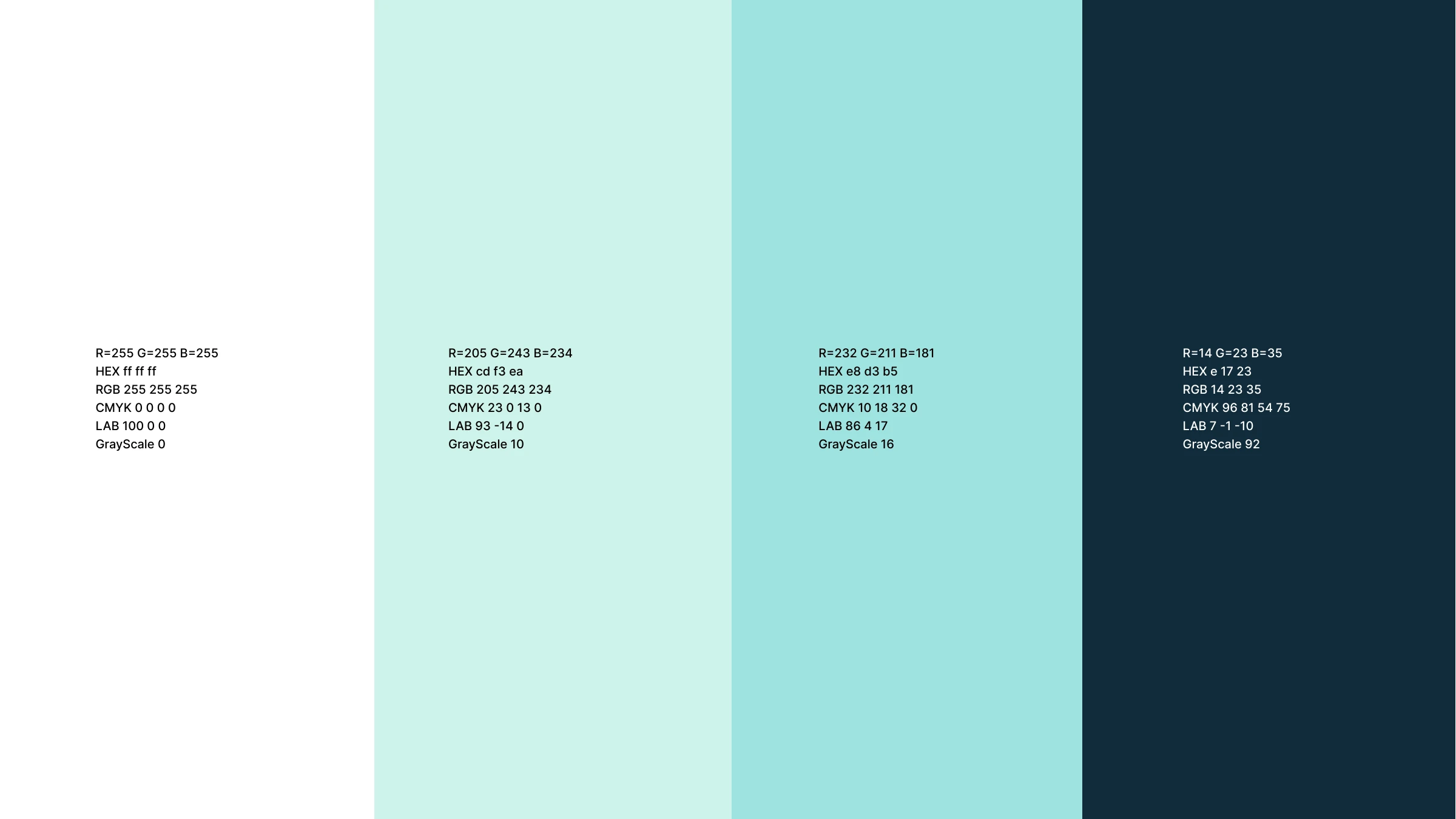 The cool palette — white, mint, soft gold and deep navy